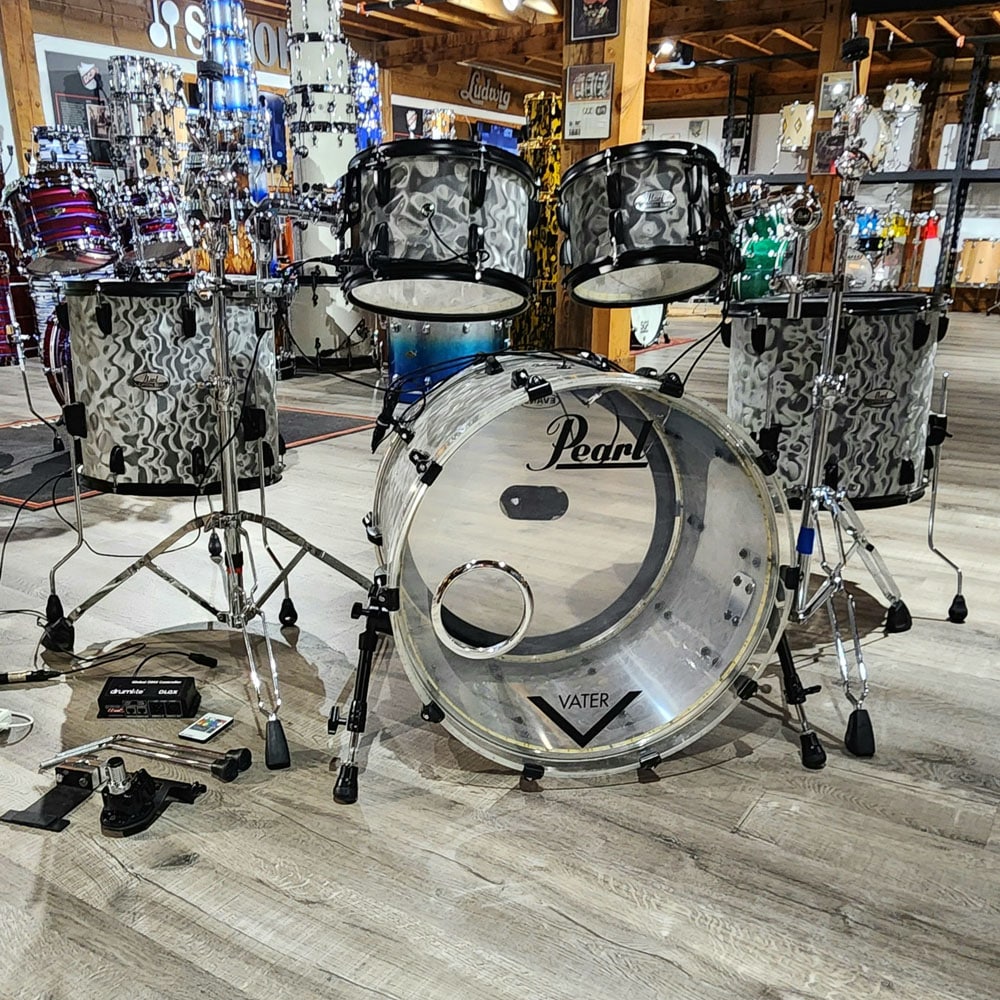 Used Pearl Crystal Beat 5pc Drum Set w/DrumLite System - Fair - Drum Center Of Portsmouth