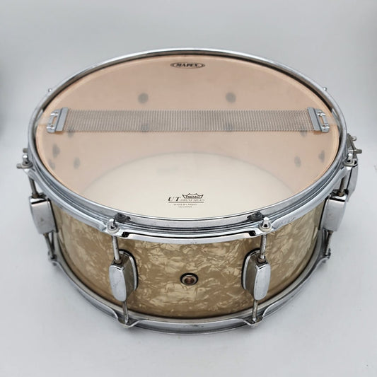 Used Mapex Pro-M Snare Drum 14x6.5 White Marine - Fair - Drum Center Of Portsmouth