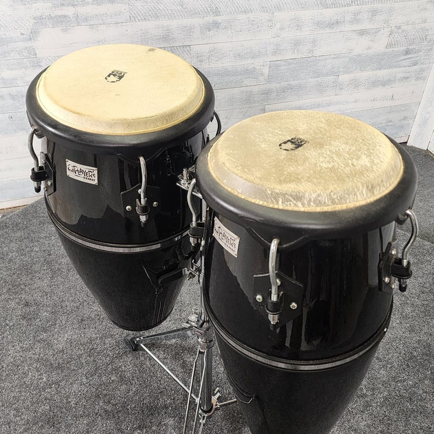 Used Toca Players Series Congas Black w/Stand - Good - Drum Center Of Portsmouth