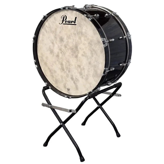 Used Pearl Concert Bass Drum 28x14 Midnight Black w/Stand - Good - Drum Center Of Portsmouth