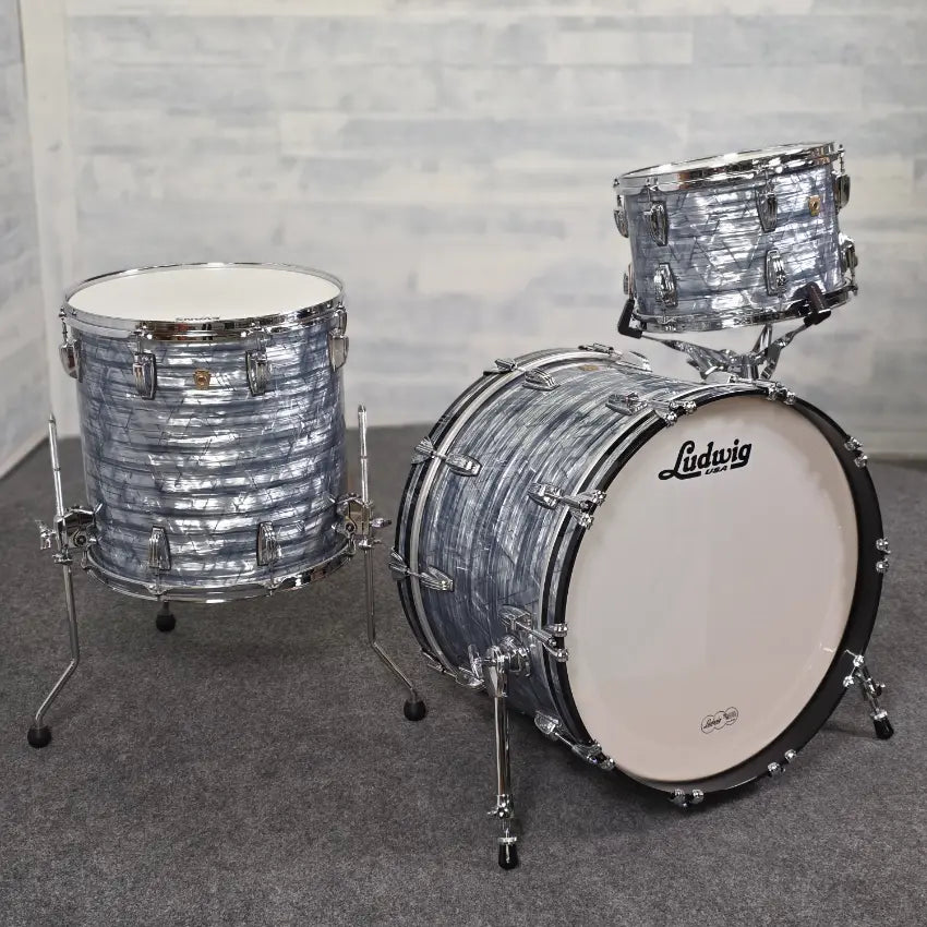 Used Ludwig Classic Maple FAB 3pc Drum Set Sky Blue - Very Good - Drum Center Of Portsmouth