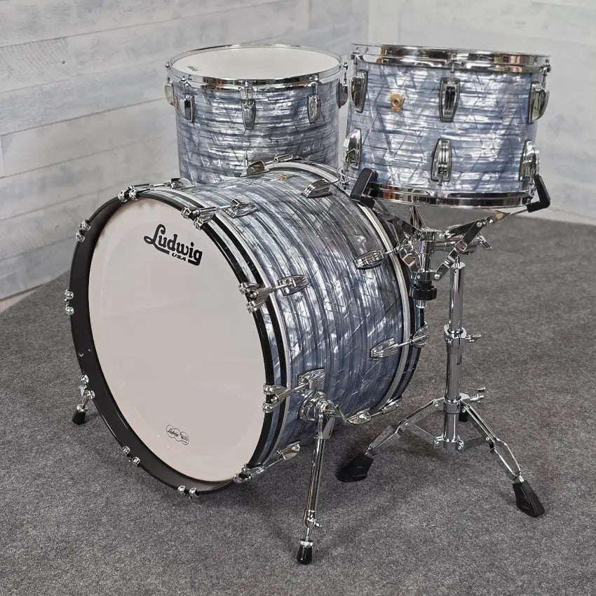 Used Ludwig Classic Maple FAB 3pc Drum Set Sky Blue - Very Good - Drum Center Of Portsmouth