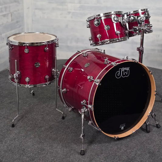 Used DW Performance 4pc Drum Set Cherry Stain - Very Good - Drum Center Of Portsmouth