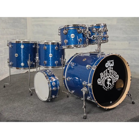Used DW Collectors VLT 333 Maple 6pc Drum Set Blue Glass - Very Good - Drum Center Of Portsmouth