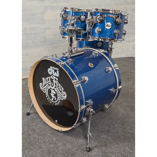Used DW Collectors VLT 333 Maple 6pc Drum Set Blue Glass - Very Good - Drum Center Of Portsmouth