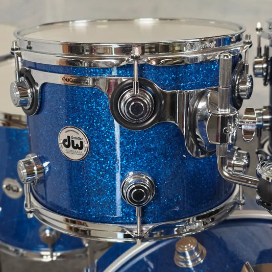 Used DW Collectors VLT 333 Maple 6pc Drum Set Blue Glass - Very Good - Drum Center Of Portsmouth