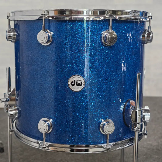 Used DW Collectors VLT 333 Maple 6pc Drum Set Blue Glass - Very Good - Drum Center Of Portsmouth