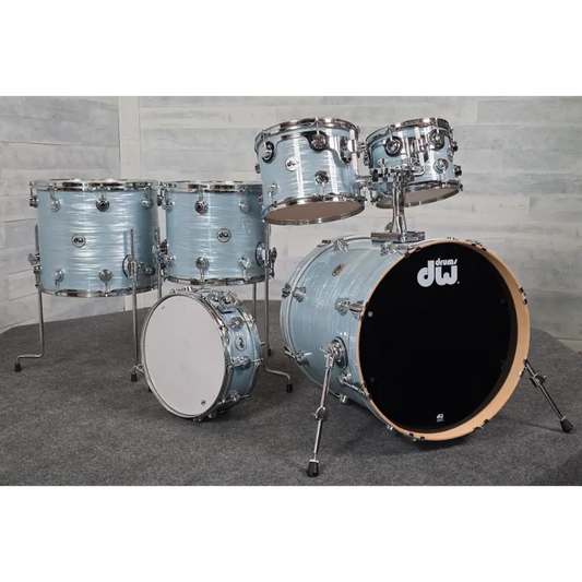 Used DW Collectors VLT 333 Maple 7pc Drum Set Pale Blue Oyster - Very Good - Drum Center Of Portsmouth
