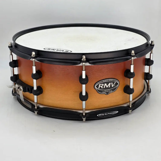 Used RMV Snare Drum 14x5.5 Orange to Natural Burst w/Black Hardware - Good - Drum Center Of Portsmouth
