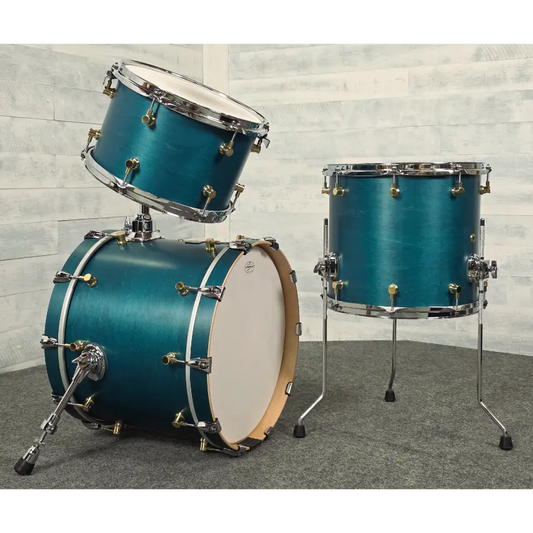 Used Canopus RFM 3pc Jazz Drum Set Teal Oil - Very Good - Drum Center Of Portsmouth