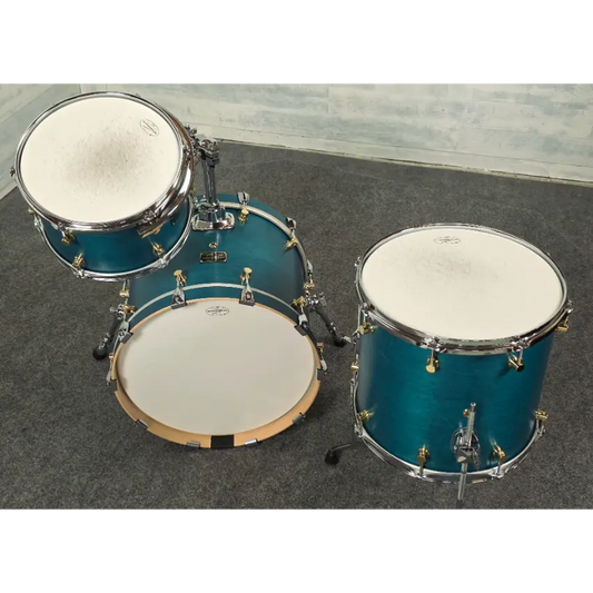 Used Canopus RFM 3pc Jazz Drum Set Teal Oil - Very Good - Drum Center Of Portsmouth