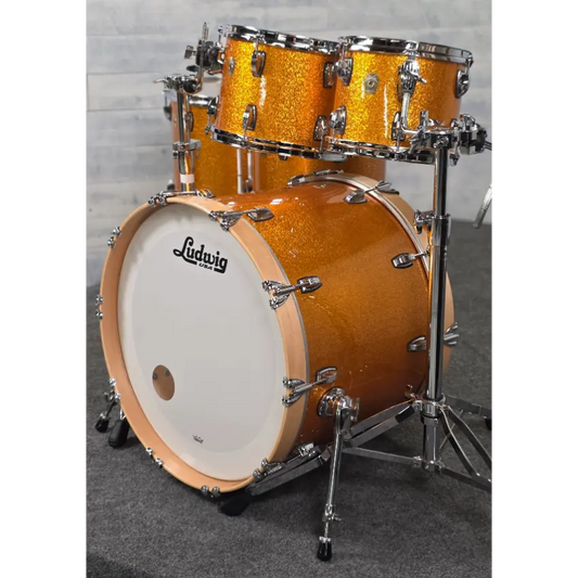 Used Ludwig Classic Maple 5pc Drum Set Gold Sparkle - Very Good - Drum Center Of Portsmouth