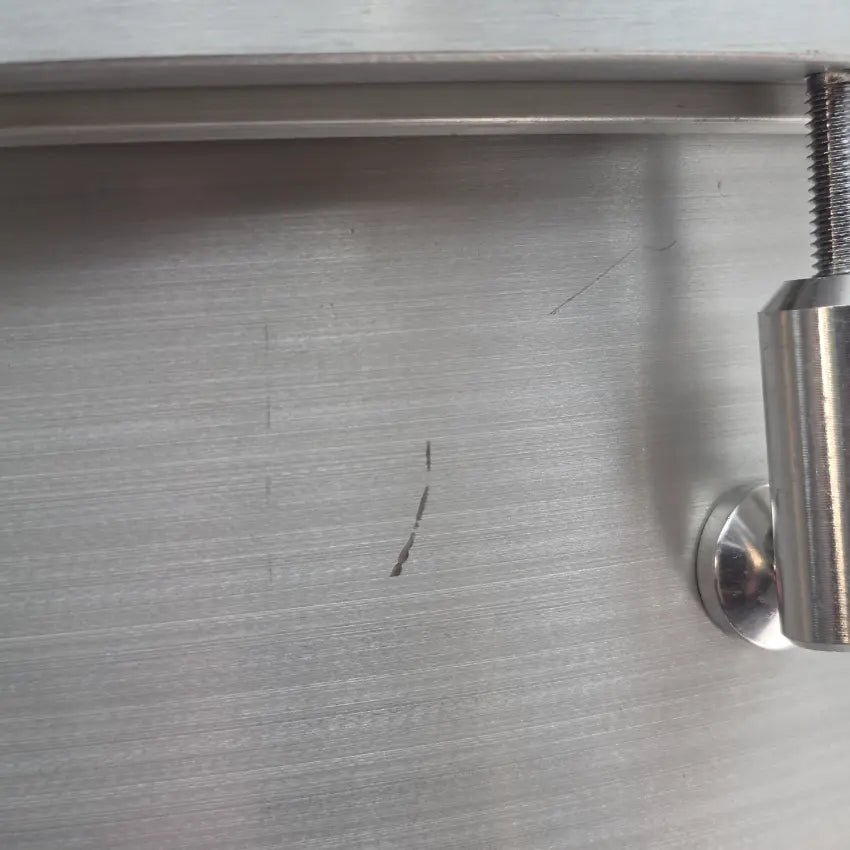 Used Brunson Percussion Silver Machina Aluminum Snare 14x8 - Good - Drum Center Of Portsmouth