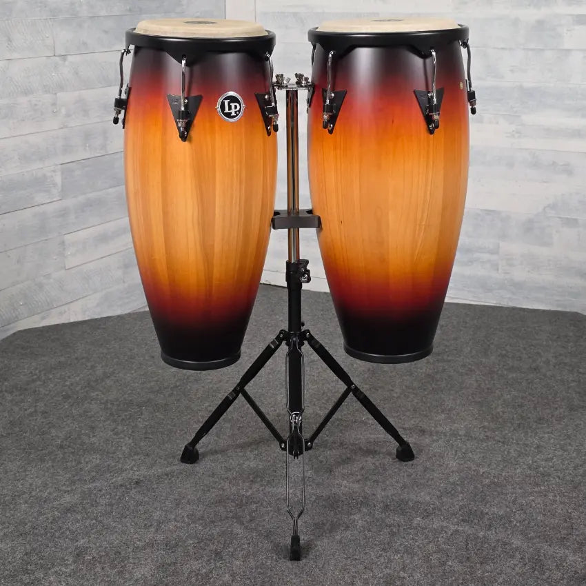 Used LP City Congas Set 11 and 12 w/ Stand Vintage Sunburst - Very Good - Drum Center Of Portsmouth