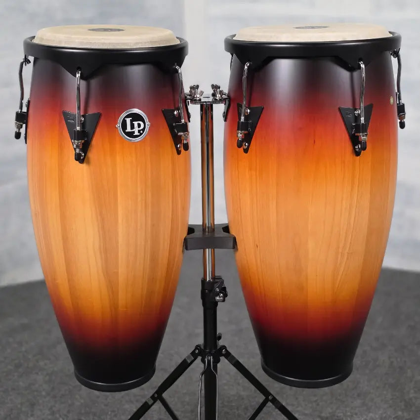 Used LP City Congas Set 11 and 12 w/ Stand Vintage Sunburst - Very Good - Drum Center Of Portsmouth