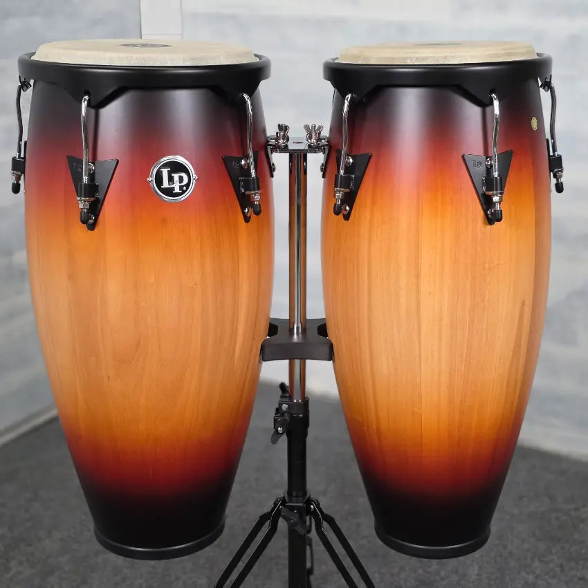 Used LP City Congas Set 11 and 12 w/ Stand Vintage Sunburst - Very Good - Drum Center Of Portsmouth
