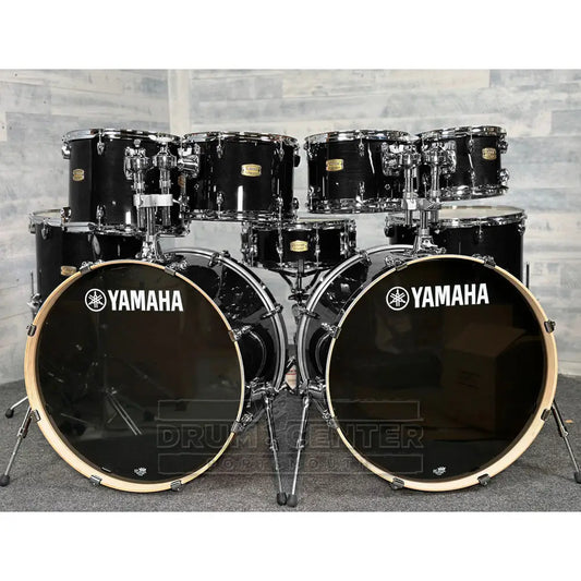 Yamaha Stage Custom Birch 9pc Drum Set (22" Double Bass) Raven Black - Drum Center Of Portsmouth