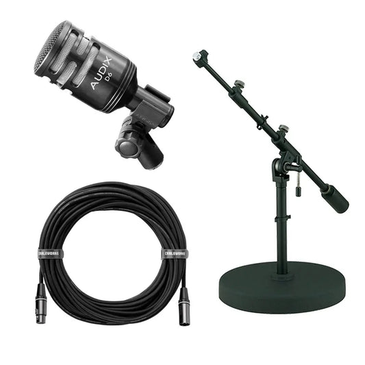 Audix D6 Bass Drum Mic/Stand/Cable Pro Bundle - Drum Center Of Portsmouth