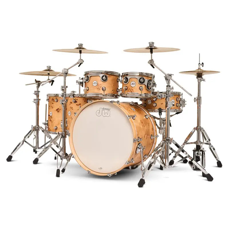 EMBARGOED - ACTIVATE OCT 13 - DW Design Limited Edition 6pc Drum Set Natural Mappa Burl - Drum Center Of Portsmouth