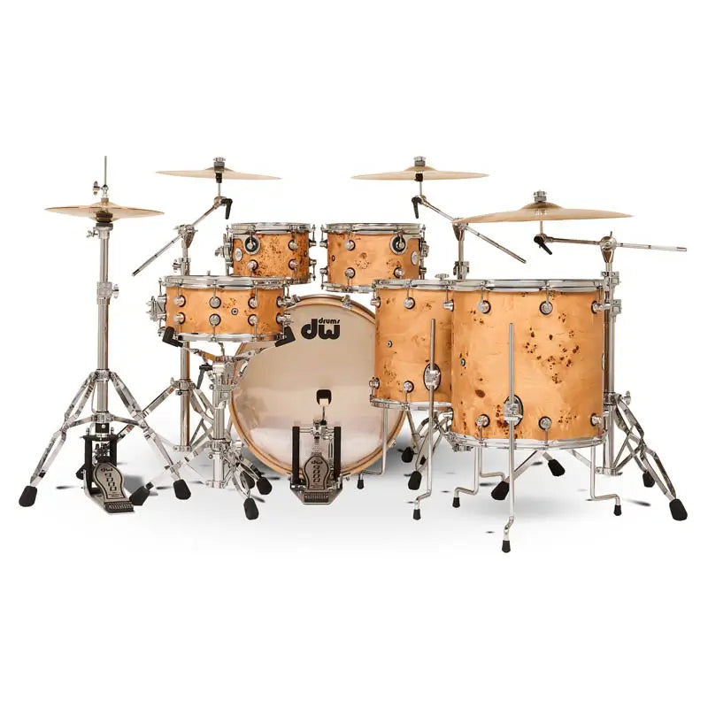 EMBARGOED - ACTIVATE OCT 13 - DW Design Limited Edition 6pc Drum Set Natural Mappa Burl - Drum Center Of Portsmouth