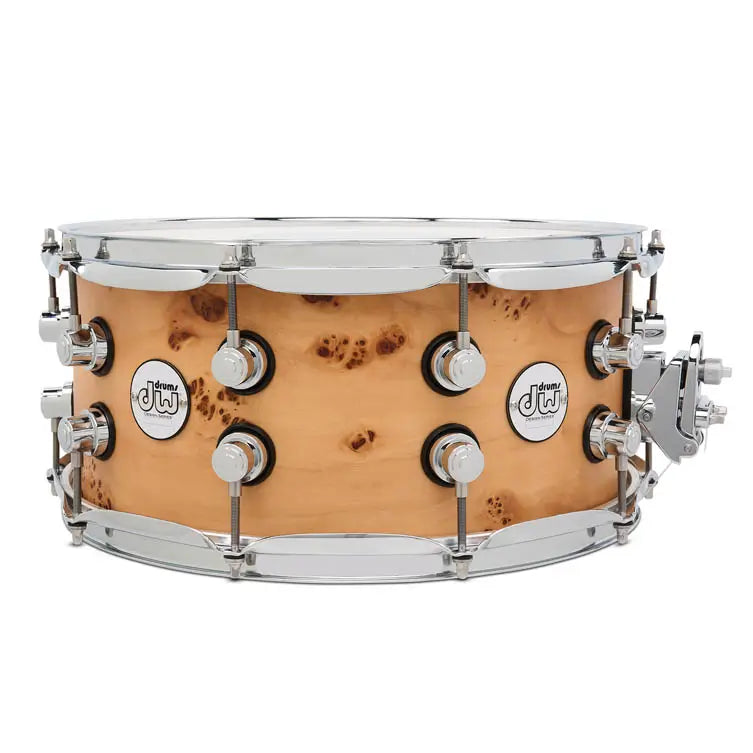 EMBARGOED - ACTIVATE OCT 13 - DW Design Limited Edition Snare Drum 14x6.5 Natural Mappa Burl - Drum Center Of Portsmouth