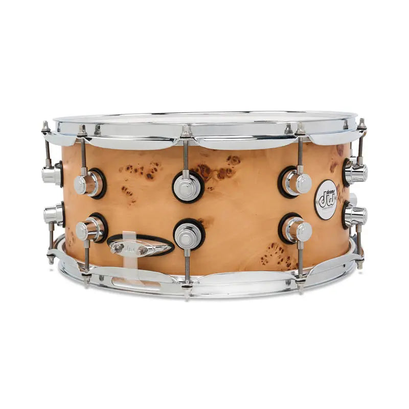 EMBARGOED - ACTIVATE OCT 13 - DW Design Limited Edition Snare Drum 14x6.5 Natural Mappa Burl - Drum Center Of Portsmouth
