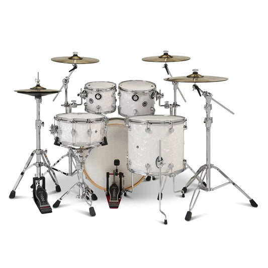 DW DWe 5pc Complete Electronic/Acoustic Drum Set w/Roland V71 White Marine