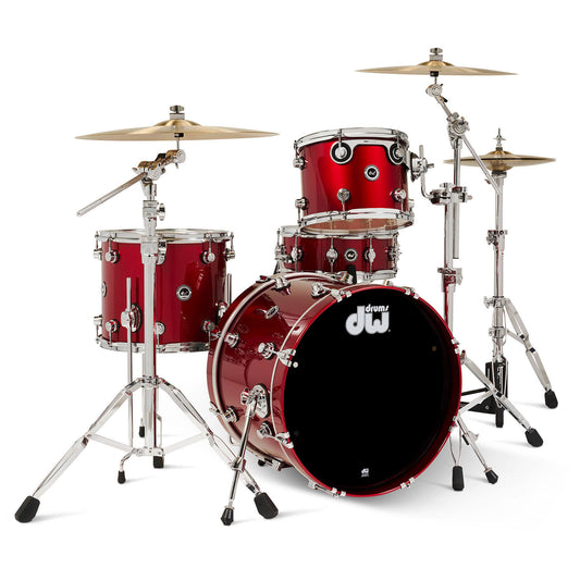 DW DWe 4pc Complete Electronic/Acoustic Drum Set Black Cherry Metallic