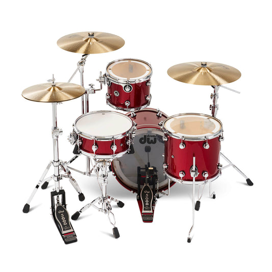 DW DWe 4pc Complete Electronic/Acoustic Drum Set Black Cherry Metallic