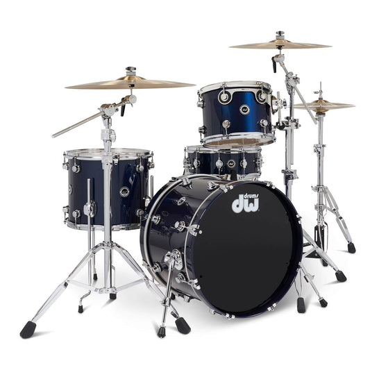 DW DWe 4pc Complete Electronic/Acoustic Drum Set Midnight Blue Metallic