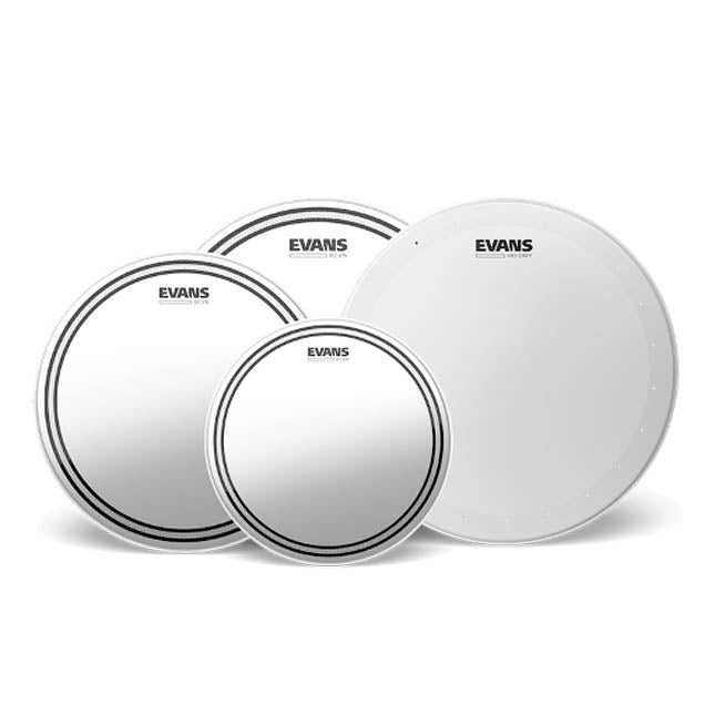Evans EC2S Clear Rock Drum Head Pack w/14" HD Dry Snare Head - Drum Center Of Portsmouth