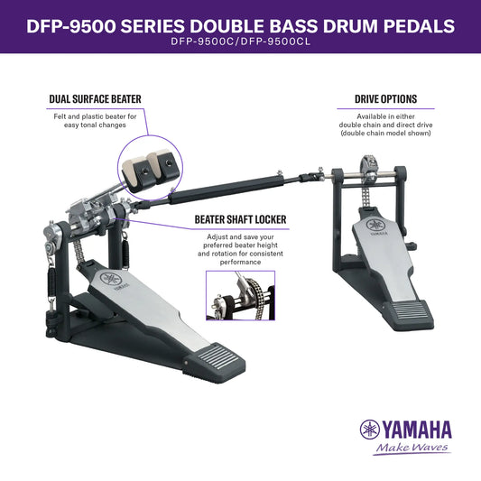Yamaha DFP-9500C 9500 Double Pedal Double Chain Drive - Drum Center Of Portsmouth