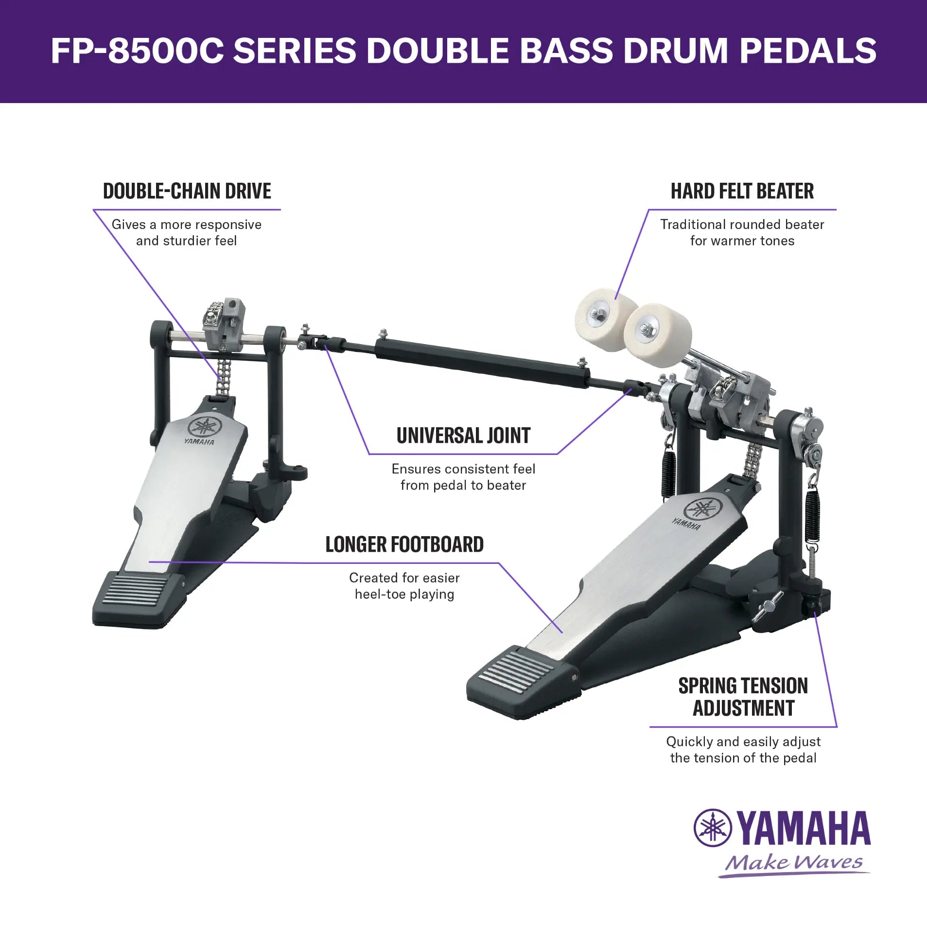 Yamaha DFP-8500C 8500 Double Pedal Double Chain Drive - Drum Center Of Portsmouth