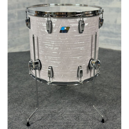 Ludwig Classic Maple "Super 70's"  Floor Tom 18x16 70s White Marine Pearl - DCP Exclusive! - Drum Center Of Portsmouth