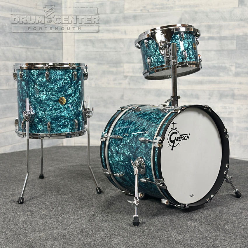 Gretsch USA Custom 3pc Drum Set 18/12/14 Turquoise Pearl - Drum Center Of Portsmouth
