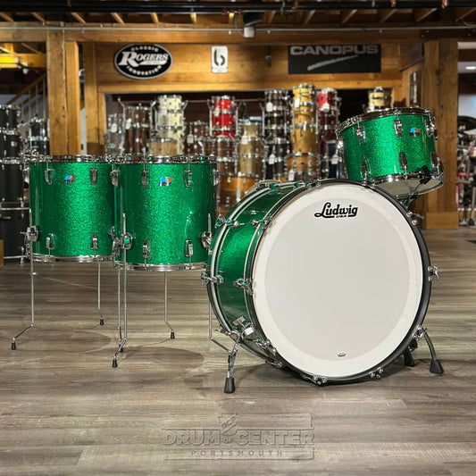 Ludwig Classic Maple 4pc Bonham Drum Set Green Sparkle - Drum Center Of Portsmouth
