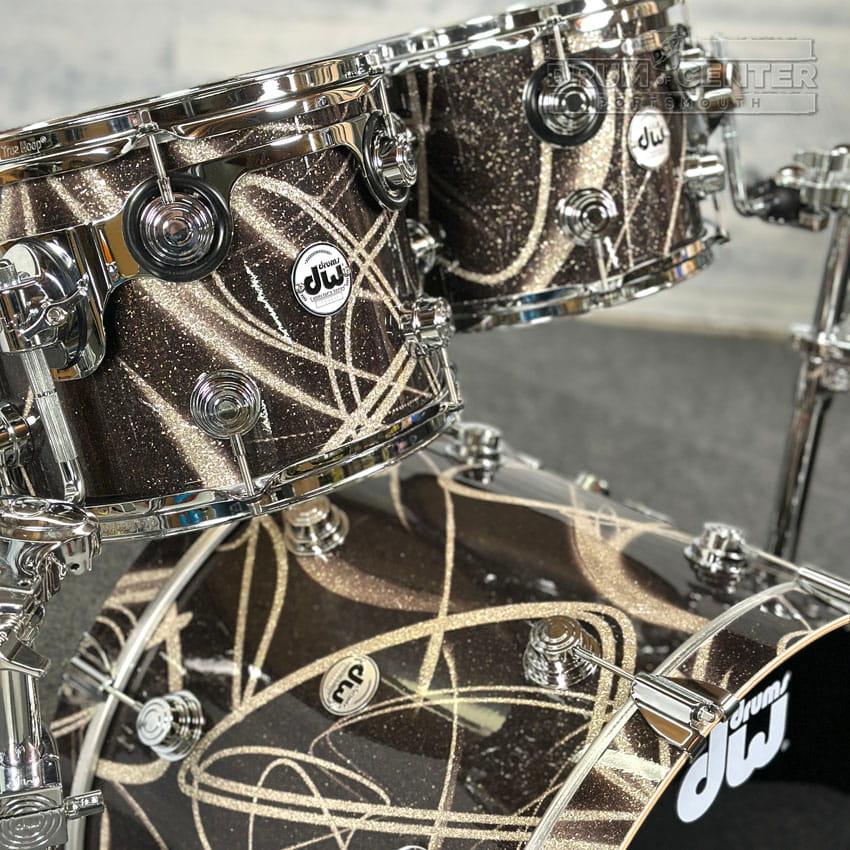 DW Collectors VLT 333 Maple 4pc Drum Set Smoke Glass Contrails - Drum Center Of Portsmouth