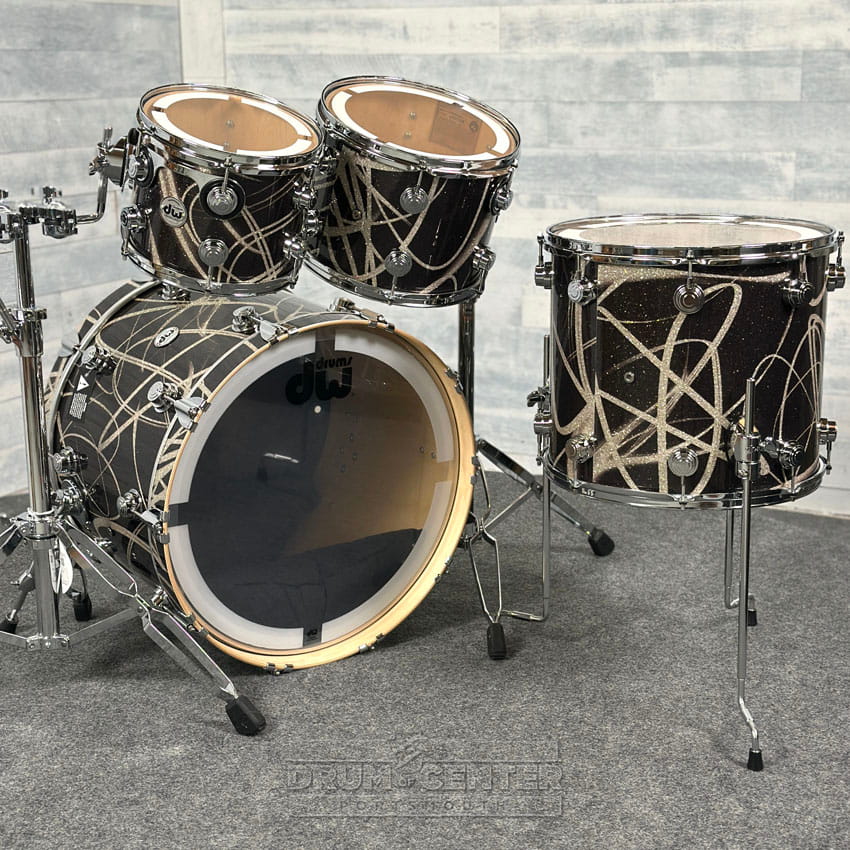 DW Collectors VLT 333 Maple 4pc Drum Set Smoke Glass Contrails - Drum Center Of Portsmouth