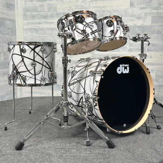 DW Collectors VLT 333 Maple 4pc Drum Set White Glass Contrails - Drum Center Of Portsmouth