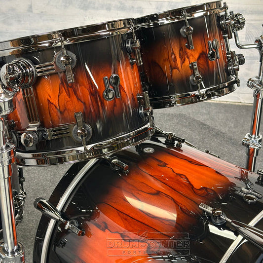 Sonor SQ2 Beech 5pc Drum Set Black to Red Burst over African Marble Gloss - Drum Center Of Portsmouth