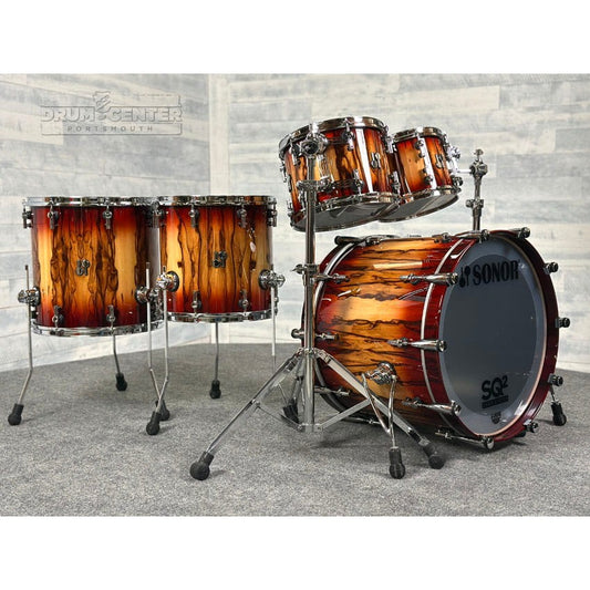 Sonor SQ2 Beech 5pc Drum Set Red Burst over African Marble Gloss - Drum Center Of Portsmouth