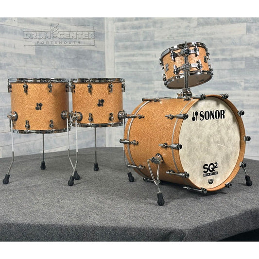 Sonor SQ2 Maple/Birch 4pc Drum Set Birdseye Amber Semi Gloss - Drum Center Of Portsmouth