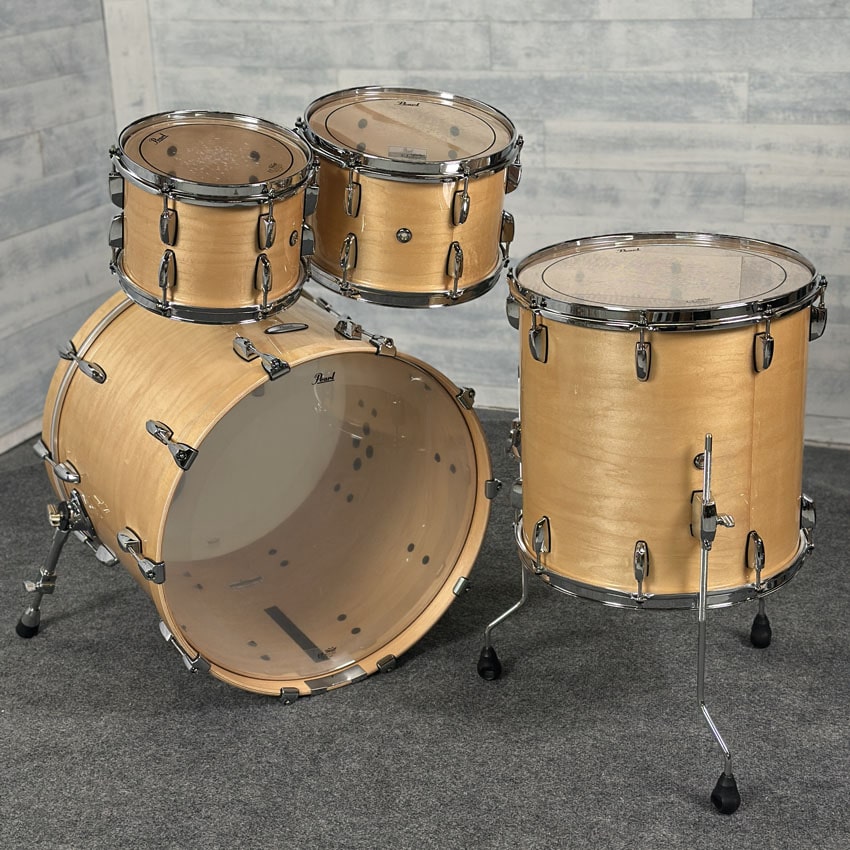 Used Pearl Professional Maple 4pc Drum Set Natural Maple - Excellent - Drum Center Of Portsmouth