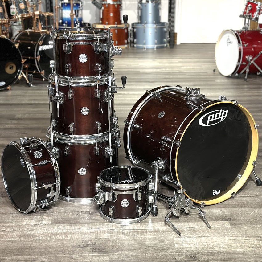Used PDP Concept Birch 6p Drum Set Dark Brown Lacquer - Very Good - Drum Center Of Portsmouth