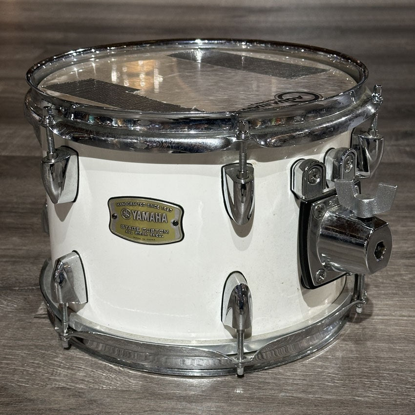 Used Yamaha Stage Custom Birch 4pc Drum Set Pure White - Fair - Drum Center Of Portsmouth