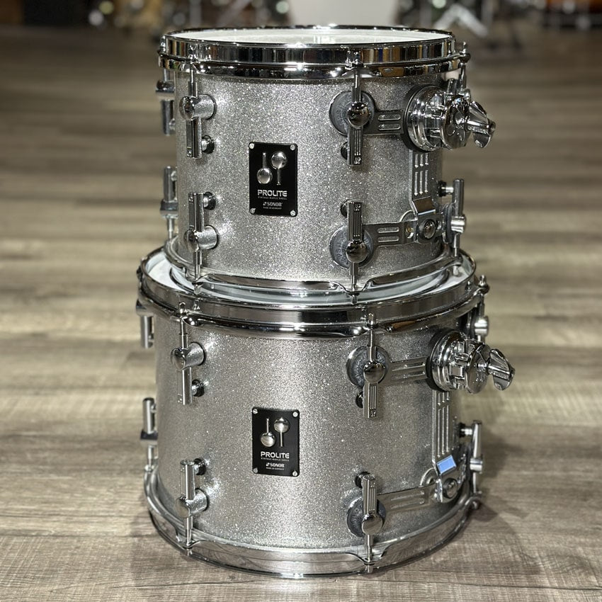 Used Sonor Prolite 5pc Drum Set Silver Sparkle - Good - Drum Center Of Portsmouth