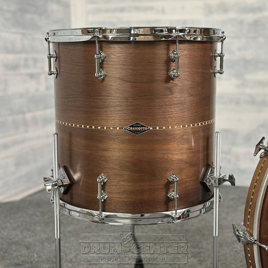 Craviotto Custom Shop Walnut 3pc Drum Set #1133 - Drum Center Of Portsmouth