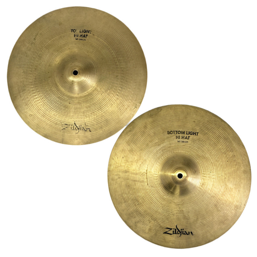 Used Zildjian A Light Hi Hat Cymbals 14" 888/1014 grams - Very Good - Drum Center Of Portsmouth