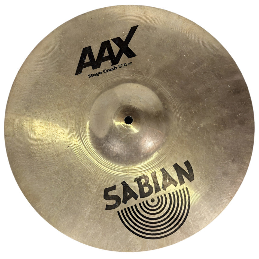 Used Sabian AAX Stage Crash Cymbal 16" - Fair - Drum Center Of Portsmouth