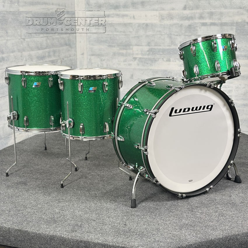Ludwig Legacy Maple 4pc Bonham Drum Set Green Sparkle - Drum Center Of Portsmouth